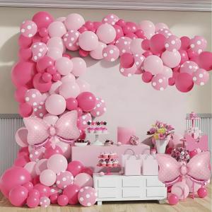 Hot Pink Balloon Arch Kit for Pink Mouse for Baby Shower Wedding Birthday Party Girls Party Decor Princess Mouse Theme Patry