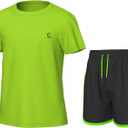 Girls' Clothing Sets, Athletic T-Shirt and Short Outfits Performance Activewear Cute Summer Girls Fashion Size 5-14 (Green)