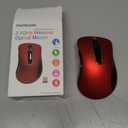 memzuoix 2.4G Wireless Mouse, 1400 DPI Mobile Optical Cordless Mouse with USB Receiver, Portable Computer Mice for Laptop, PC, Desktop, MacBook, 5 Buttons, Red