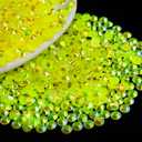 1000PCS 6mm Resin Flatback Rhinestone, Lemon Yellow AB Color Flatback Jelly Resin Rhinestones for Mugs, Bottles, Tumblers, Craft Decoration, Loose Bling Glitter Diamond Stone, Citrine AB (05-LemonYellowAB)