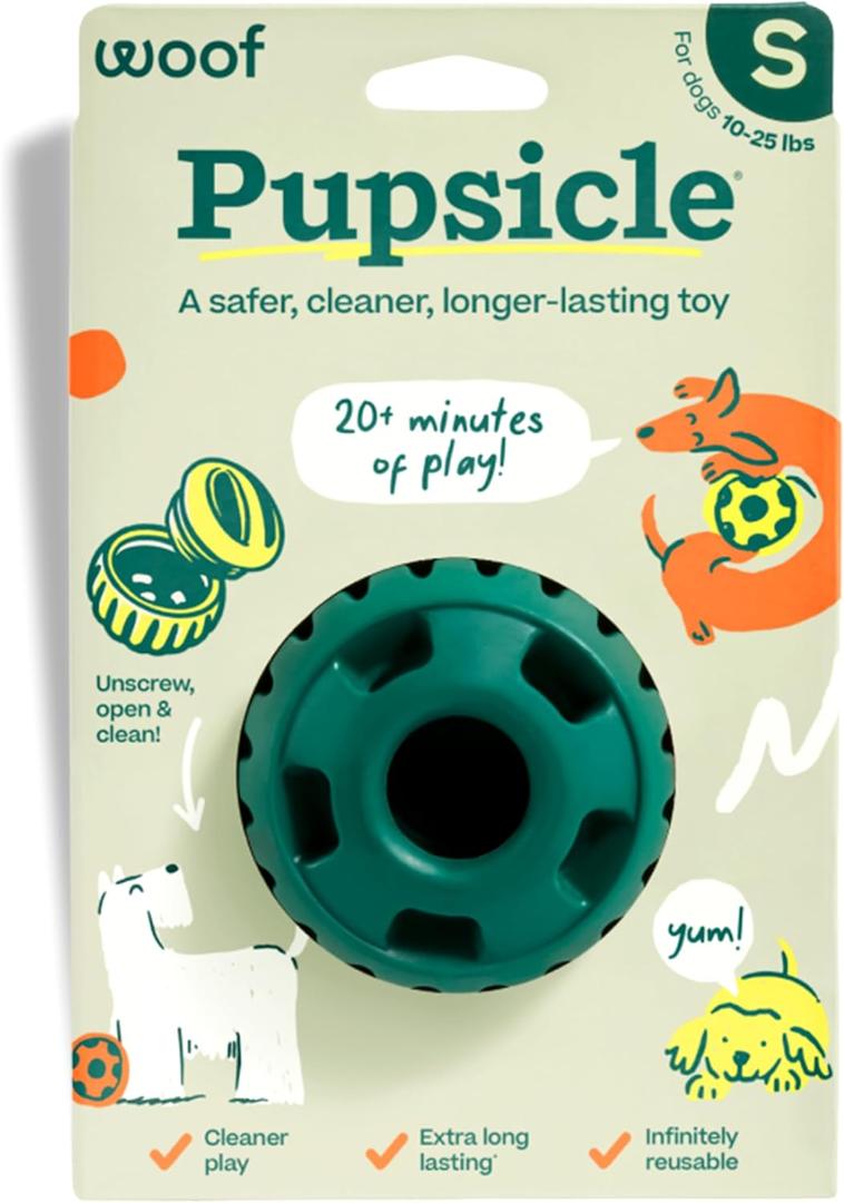 WOOF Pupsicle - Long-Lasting Interactive Dog Toy to Keep Your Pup Busy and Distracted - Safe for Dogs - Low-Mess Design - Dog Toys for Small Dogs 10-25 lbs (Green)