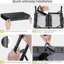 Anbte Folding Camping Table with Storage Net, Pure Black Aluminum 2ft Picnic Table 23.2" x 16" Outdoor Table Adjustable Height Max 27.5", Lightweight, Waterproof, Portable Handle for Travel Cooking