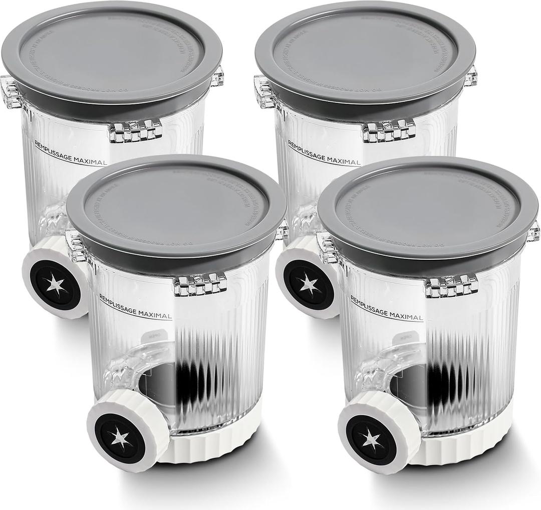 4 Pack Swirl Ice Creami Makers Pints and Lids,NC700 Makers Containers Cups creami accessories Compatible with Ninja Swirl Ice Cream NC700 NC701 Series & Soft Serve Makers,Dishwasher Safe