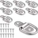 304 Stainless Steel D-Ring Tie Down Anchor 1/4 Inches Heavy Duty Lashing Surface Floor Mount for Safe and Secure Hauling (8-Pack)