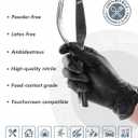 LANON Food Safe Disposable Nitrile Gloves, Latex-Free, Powder-Free, Silicone-Free, Textured Fingertips, Cooking, BlackSmall (Small (Pack of 100))