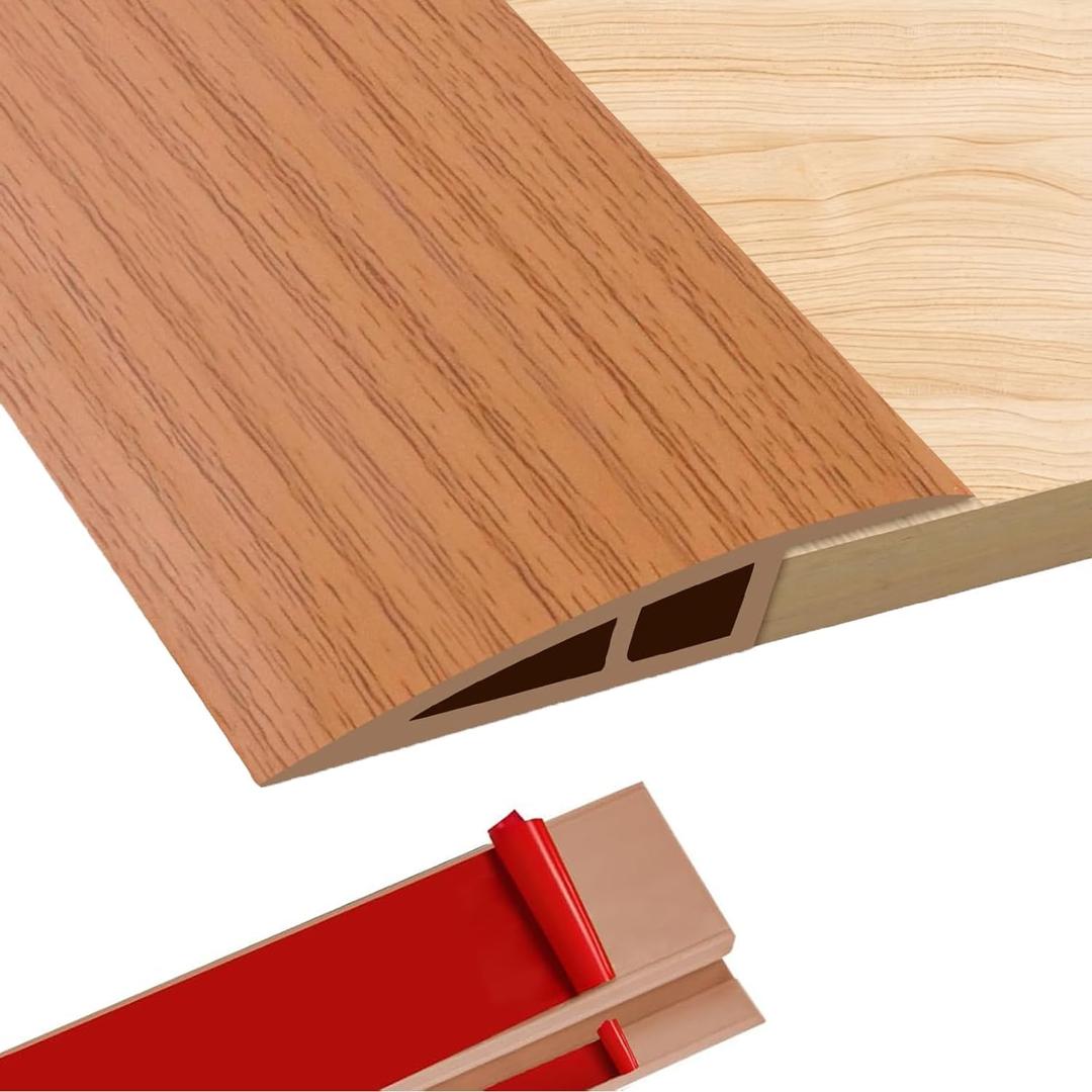 3.3Ft Floor Transition Strip,Threshold 3/5" to 4/5",Vinyl Door Threshold Flooring Transition Strip,Self Adhesive Carpet Edging Strip,Edge-Reducer for Door/Floor(Yellow Wood Grain)