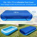 130 x 72 inch Inflatable Rectangular Pool Cover 10.83 x 6 ft Inflatable Rectangle Kid Pool Covers Garden Outdoor Above Ground Swimming Pool Shades Backyard Adult Pool Accessories