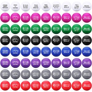 Shappy 72 Pcs Inspirational Stress Relief Balls Motivational Stress Ball Encouraging PU Bulk Balls for Adults Small Therapy Fidget Relief Toys for Valentines Gifts (Colorful)