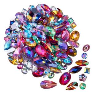 500 Pcs Mixed 10 Colors AB Colorful Gems Rhinestones for Crafting, Flatback Rhinestones Gemstones Jewels for Crafts Halloween Party Decorations Cosplay Pirate Face Eye Body Makeup Embellishments