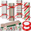 Spakon 60 Pack Christmas Crackers No Snap DIY Table Favors Xmas Holiday Poppers Kit for Dinner Decoration Gift