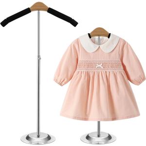 Child T Shirt Display Clothing Racks for Hanging Clothes, Adjustable Clothes Rack Coat Display Rack Clothes Hanger TShirt Display Stand for Vendors Retailer, Height 16-27.9 Inch
