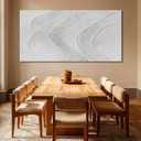 ZUNARE Large Abstract Wall Art, Textured White Canvas Painting in Neutral Cream and Sand Tones, Oversized Modern Statement Wall Decor for Living Room Bedroom Office, Ready to Hang, 2958 Inch