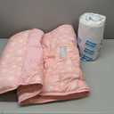 Toddler Nap Mat 2 Pack, Nap Mat for Kids Preschool, Daycare and Fleece Minky Blanket, Lightweight, Soft, Gray and Pink (21" x 50")