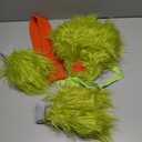 Qiylii Christmas Baby Costumes Green Monster Baby Girls Sleeveless Plush Fur Romper Onesie Headband + Leg Warmer Set Size 80