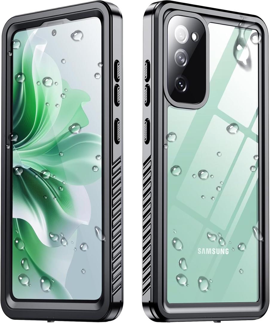 SPIDERCASE Designed for Samsung Galaxy S20 FE 5G Case Waterproof,Built-in Screen Protector [12FT Military Shockproof] IP68 Underwater Full Heavy Duty Anti-Scratched Rugged Case for S20 Fe 6.5",Black