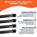 Magnetic Tool Holder Strip 16", Heavy Duty Magnetic Tool Organizer with Mounting Brackets and Screws, Tool Magnet Bar Rack for Garage Organization, Home, and Workshop Accessories, 4 Pack