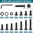 621PCS Black M5 Button Head Hex Socket Cap Screws, M5x8/10/12/14/16/18/20/25/30/35/40mm Metric Screws Bolts Nuts Washers Assortment Kit with Wrench,12.9 Grade Carbon Steel,Black Oxide Finish