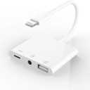 Apple Certified for iPhone Headphone Adapter 3.5mm AUX Audio Jack and Charger Extender Dongle Earphone Headset Converter Lightning Male to USB Female OTG Cable Camera Memory Connector Kit Splitter