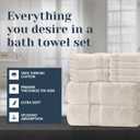 White Classic Luxury Bath Towel Set of 8 Pieces - 100% Turkish Cotton Highly Absorbent Towels for Bathroom, 2 Luxury Bath Towels 700GSM, 2 Hand Towels, 4 Washcloths, Ivory