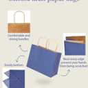 qiqee 100Pcs Wide Large Paper Gift Bags with Handles - 13"x4.5"x10" Kraft Small Party Bags - 16 Solid Colors