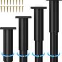 Metal Adjustable Furniture Legs 5.12-9.45 inch, Wlrrcwdttc Sofa Legs Cabinet Legs Adjustable Height Replacement Support Legs for Bed/Couch/Dresser/Chair/Coffee Table, Legs for Furniture Set of 4-Black