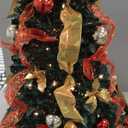 6FT Prelit Pull Up Artificial Christmas Tree with Lights, Decorations, Remote - Red, Gold Ornaments, Bows, Ribbons