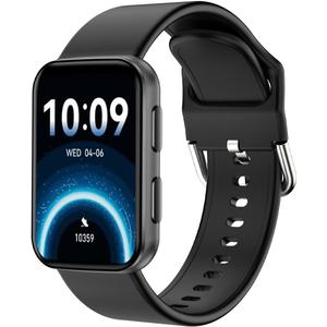 MorePro Health Fitness Tracker with Blood oxygen Monitor and 24/7 Heart Rate and Blood Pressure, Sleep Monitor, 120+ Sport Modes Waterproof Fitness Watch for Women Men Android iOS, Black