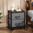 Sweetcrispy Nightstand with 2 Storage Drawers, 20" Height End Tabl Small Bed Side Furniture, Wooden Top Fabric Cabinet Kids Night Stand Mini Dresser for Bedroom, Closet, Entryway, College Dorm, 11.8"D x 18"W x 20"H , 1 Pack