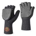 KastKing Bully Wooly Convertible Mittens – Premium Wool Fingerless Fishing Gloves with Magnetic Flip-Top, Fleece Lining, Non-Slip Grip, Extra-Long Cuff, 4-Way Stretch, Cold Weather Winter Gear, Size L/XL