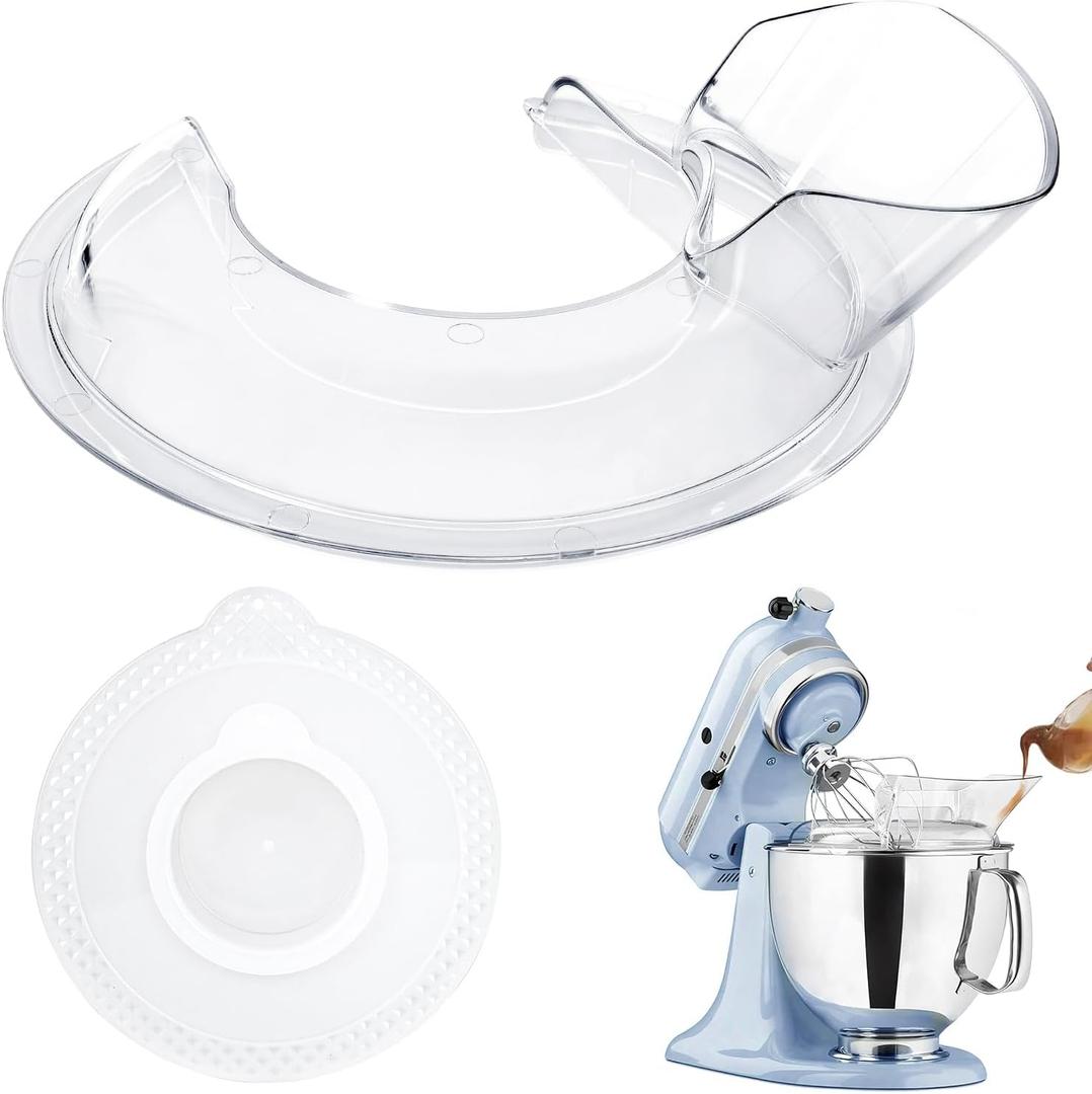 Pouring Shield and Mixer Bowl Cover (for Stainless Steel Bowl ONLY) Compatible with Kitchenaid 4.5-5 Quart Tilt Head Stand Mixer Accessories and Attachments, Splatter Guard for Mixer