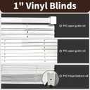1" Cordless Mini Blinds 35" W x 64" H, White Vinyl Blinds, Horizontal Light Filtering Blinds, Window Blinds for Indoor Windows, Office, Kitchen, Bathroom and Living Room.