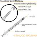 50 Pack - 1/2 ml 30G 5/16 inch(8mm) Sample Dispensing Tool for Industrial research, Science Lab, Plant Cultivation Supplies