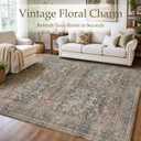 JOLLYVOGUE 8x10 Area Rugs for Living Room, Vintage Washable Rug, Brown