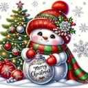 2 x BOHADIY 5D Christmas Diamond Painting Kits for Adults, Christmas Snowman Diamond Art Kits,Round Full Drill Dots Gem Crafts for Home Wall Decor Gifts 12x12 Inch