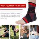 Ankle Support Set of 2 Compression Brace Support Adjustable Sleeve for Injury Recovery, Joint Pain, Arch Brace Support & Foot Stabilizer, Ankle Wrap Protect Against Ankle Sprains or Swelling (Medium, Red)