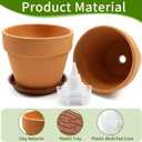 6 Pack 6 Inch Terracotta & Clay Pots with Saucer for Plants, Breathable Clay Planters Flowerpot Terra Cotta Flowerpot with Drainage Hole for Indoor Outdoor Gardening Succulents Home Decor