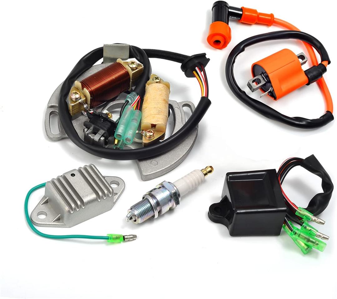 MOTO1988 Ignition Coil Spark Plug CDI Regulator with Stator Compatible with Yamaha Blaster 200 YFS200 1997-2001 OEM 3FL-85540-10-00 3KJ-82310-10-00 82F-81910-A0-00 3JM-85560-00-00