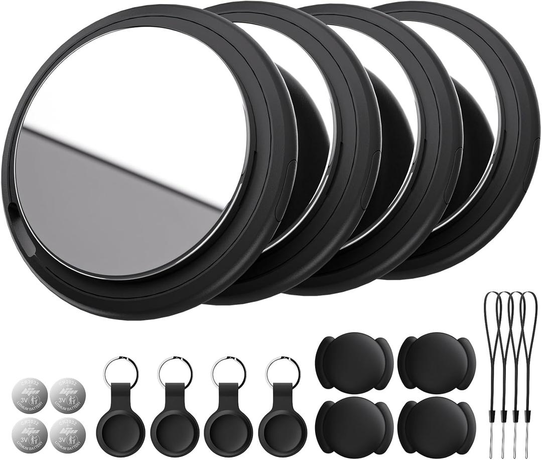 Bnlei Air Tracker Tag Works with Apple Find My (iOS Only) Includes Replaceable Battery, Bluetooth Smart Item Locator Key Finder for Keys, Luggage, Wallet, Pet, Dog, Cat (Black, 3Pack)