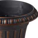 Arcadia Garden Products Small 10x12” Classic Traditional Plastic Urn Planter, Indoor/Outdoor Garden Plant Pot Garden Décor, Brushed Copper