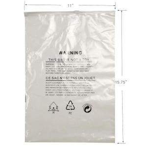 Suffocation Warning Clear Poly Bags Zip Lock w/Knob Reusable Reclosable, 5 Mil, Pack of 100 (11"x15.75" (28x40cm))