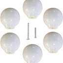 6Pcs White-Round-Drawer-Knobs, Ball-Ceramic-Cabinet-Pulls, Spherical-Dresser-Cupboard-Handles, Home-DIY-Hardware-Knobs with Screws