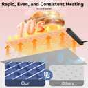 Warming Mat for Food Warmer Pad: Foldable Silicone Electric Warming Tray for Buffets Party - Fast Heating Portable Hot Plates for Countertop Kitchen Travel Home Outdoor Car Holiday Ideas (24 X 16 inch, Blue)