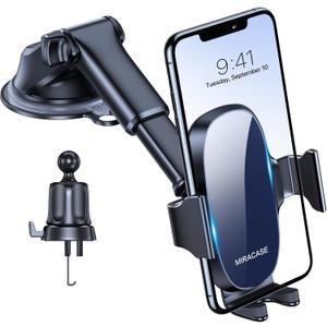 Miracase 3-in-1 Cell Phone Holders for Your Car, Universal Car Phone Holder Mount for Dashboard Air Vent Windshield Compatible with iPhone16 15 14 13 12 14 Pro Max Xs XR X, Galaxy Blue
