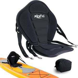 NEW-Vi Universal Deluxe Detachable Kayak Seat Paddle Board Seat Canoe Seat Kayak Seats with Back Support, 4 Adjustable Straps High Back Support, Form-Fitting for Kayaks SUP Fishing Boat Rowboat