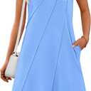 MEROKEETY Women's 2026 Summer Sleeveless Knee Length Dress Casual Spring Beach Vacation Crewneck Shift Swing Tank Dresses (Blue, S)