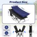 Briwooody 2 Pack Camping Cot with Mattress, Folding Heavy Duty Sleeping Cots for Adult, Comfortable Sleeping Bed with Carry Bag for Home, Office Nap, Outdoor Hiking, Travel, Beach(Navy Blue), 27.17 x 73.23 x 18.9 inches