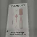Momcozy Bottle Brush Kit, Innovative Push-Press Design for Better Cleaning - Baby Bottle Cleaner Brush for Baby Bottle, Breast Pumps, Nipples, and More - Can Generate Foam for Better Cleaning, Pink (Press Bubble Style)