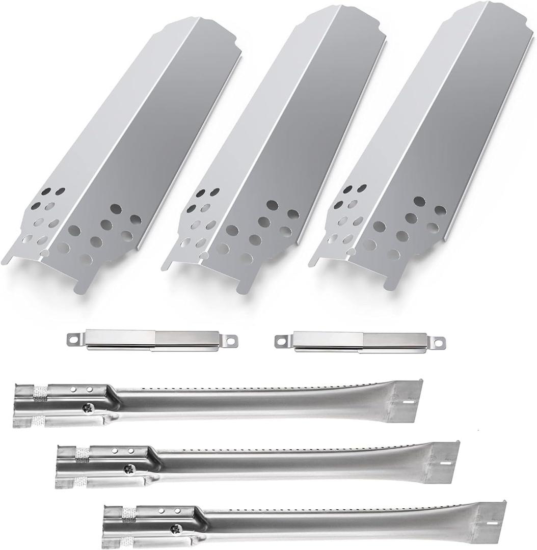 Grill Parts for Charbroil Classic 360 3-Burner 463672717 463672817 463773717 G320-0200-W1A G215-0203-W1, Burner and Heat Plates Kit for American Gourmet 3-Burner 465735621 (3-Pack-SS)