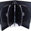 Maxtek Black 8 Disc DVD Cases with 3 Flip Trays and Outter Clear Sleeve, 10 Pack