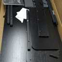 ODK 40 Inch Small L Shaped Gaming Computer Desk with Power Outlets, Reversible Storage Shelves & PC Stand for Home Office, Simple Writing Study Table with Storage Bag for Small Space, Black